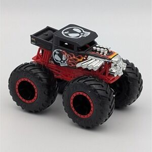 Hot Wheels Monster Truck Bone Shaker Black Red Skull Flame Diecast 1:64 Scale